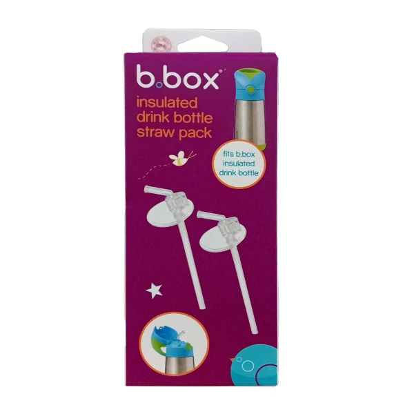 B.BOX Zestaw zapasowych słomek z ustnikiem do butelki termicznej 350 ml 2 szt.