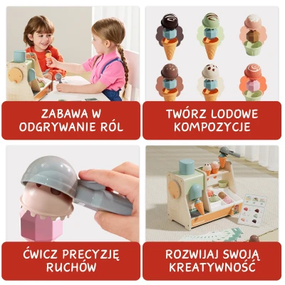 TOPBRIGHT Zabawka edukacyjna duża lodziarnia 36m+