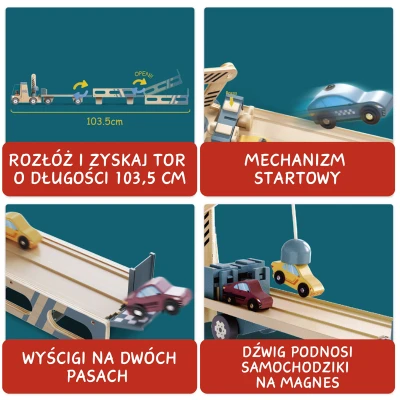 TOPBRIGHT Transporter samochodów i tor wyścigowy 2w1 36m+