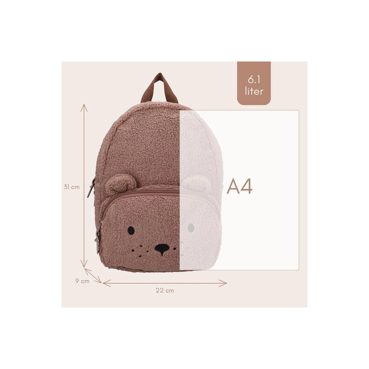 KIDZROOM Plecak dla dzieci Comfort FriendsTeddy Bear brown
