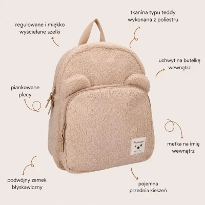 KIDZROOM Plecak dla dzieci Beary Excited Beige