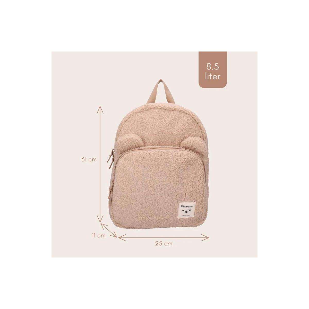 KIDZROOM Plecak dla dzieci Beary Excited Beige