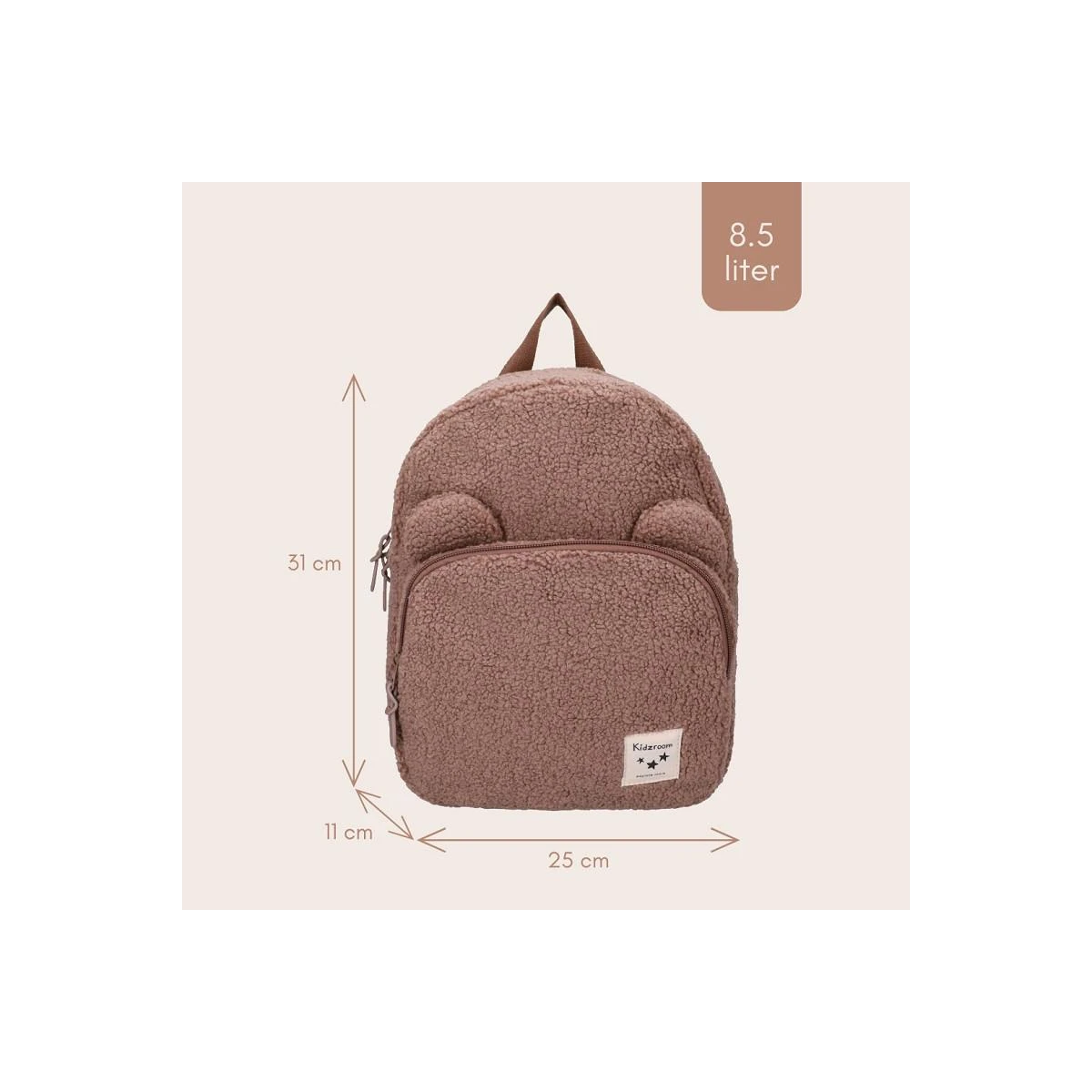 KIDZROOM Plecak dla dzieci Beary Excited Brown