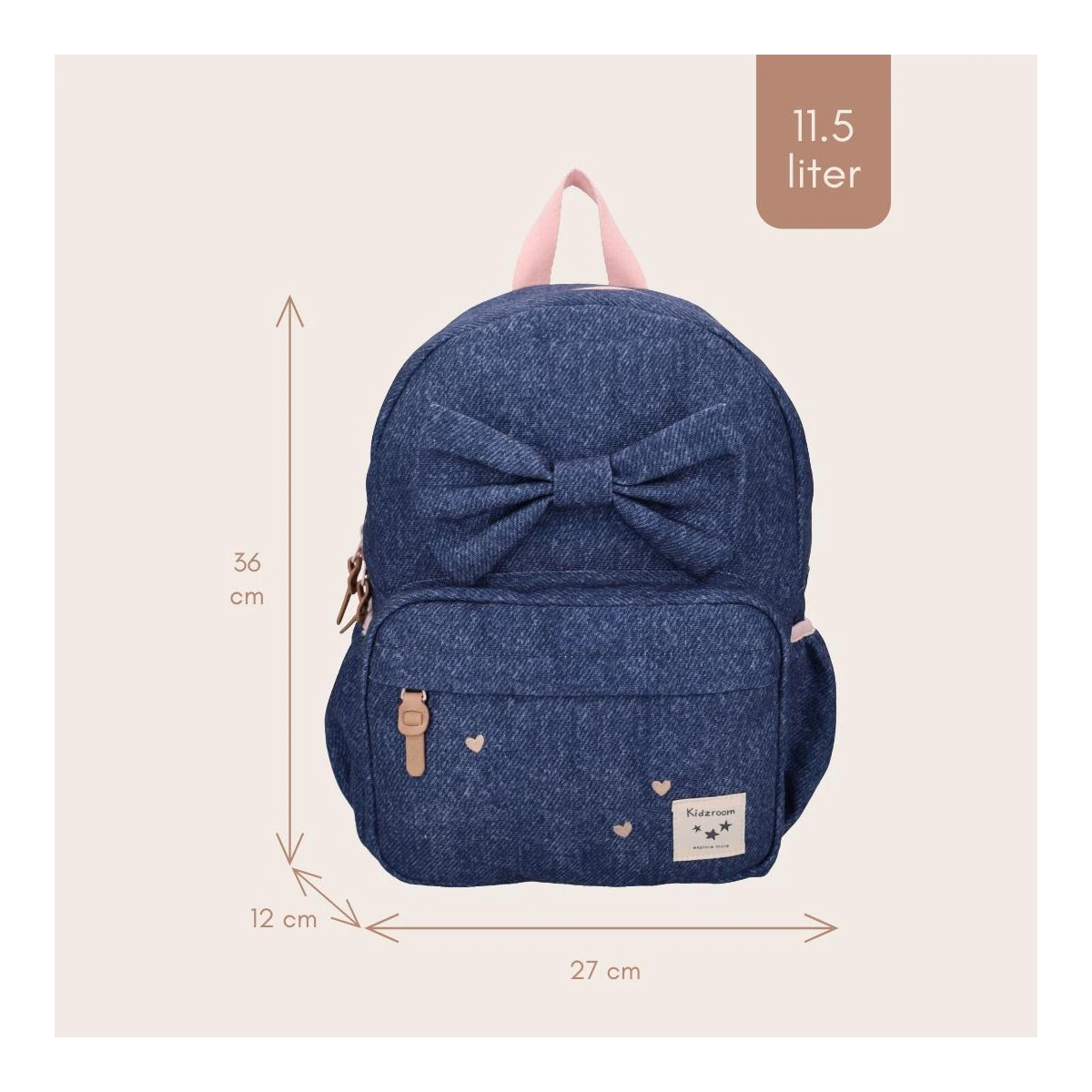 KIDZROOM Plecak dla dzieci L Bow blue jeans