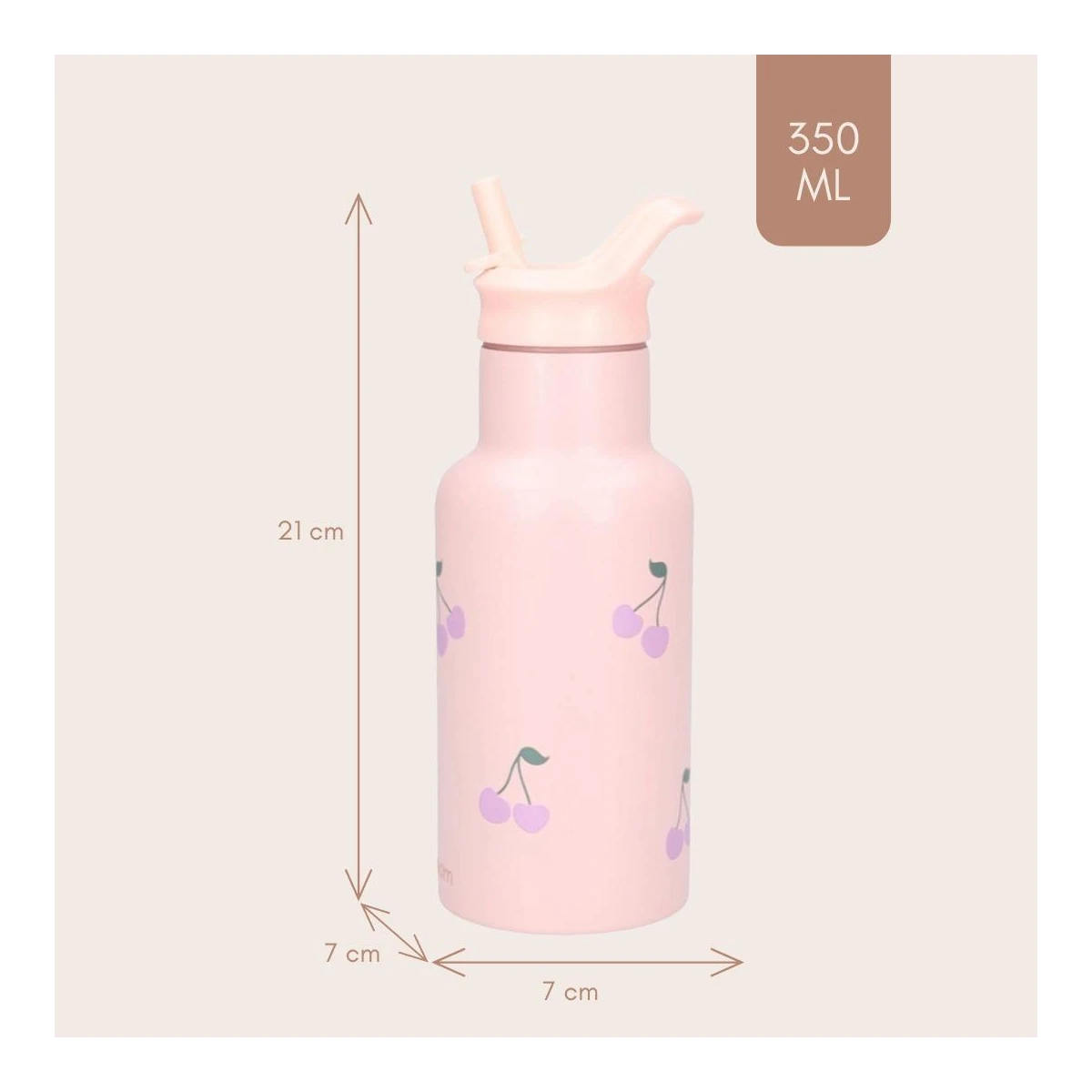 KIDZROOM Butelka bidon 350 ml Secret Garden pink