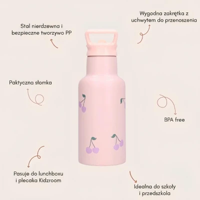 KIDZROOM Butelka bidon 350 ml Secret Garden pink