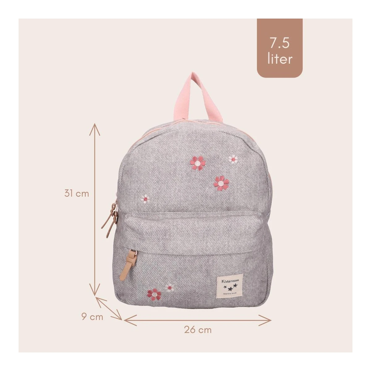 KIDZROOM Plecak dla dzieci Blossom grey jeans