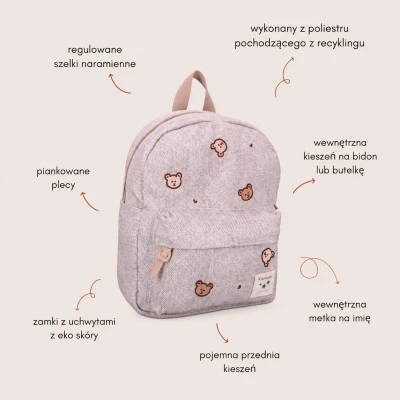 KIDZROOM Plecak dla dzieci Teddy Bears grey jeans