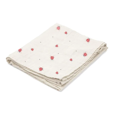 VANILLA COPENHAGEN Kocyk pieluszka muślinowa Swaddle Ladybug 100x100