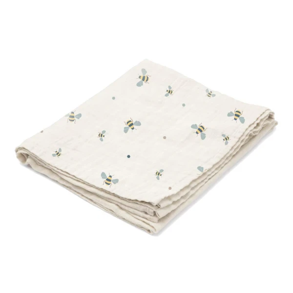 VANILLA COPENHAGEN Kocyk pieluszka muślinowa Swaddle Honeybee 100x100
