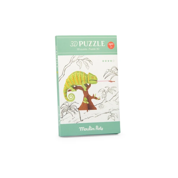 MOULIN ROTY Puzzle karton. 3D KAMELEON DOOKOŁA ŚWIATA