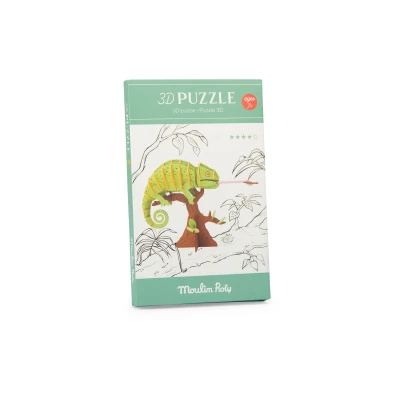 MOULIN ROTY Puzzle karton. 3D KAMELEON DOOKOŁA ŚWIATA