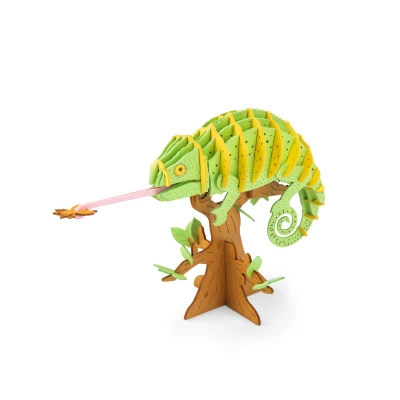 MOULIN ROTY Puzzle karton. 3D KAMELEON DOOKOŁA ŚWIATA