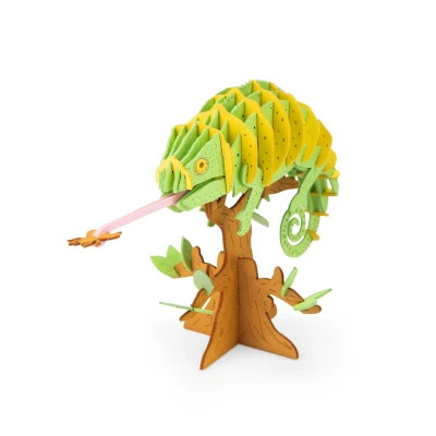 MOULIN ROTY Puzzle karton. 3D KAMELEON DOOKOŁA ŚWIATA