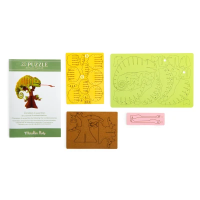 MOULIN ROTY Puzzle karton. 3D KAMELEON DOOKOŁA ŚWIATA