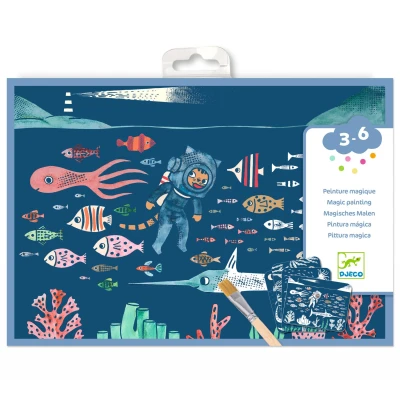 DJECO Kolorowanki z ukrytymi farbkami OCEAN