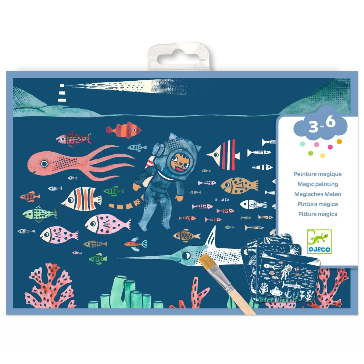 DJECO Kolorowanki z ukrytymi farbkami OCEAN