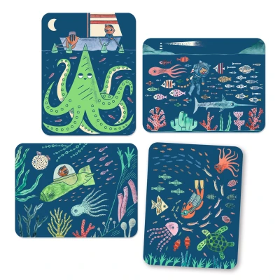 DJECO Kolorowanki z ukrytymi farbkami OCEAN