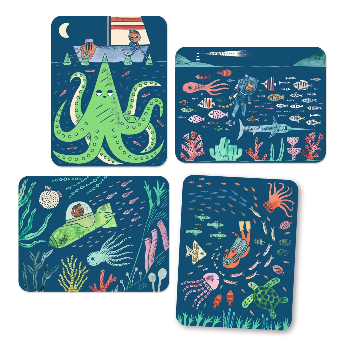 DJECO Kolorowanki z ukrytymi farbkami OCEAN