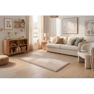 HAKUNA MATTE Mata piankowa dla dzieci Dywan do pokoju dziecięcego Coral Velvet z pianką memory 150 x 80 cm beżowy