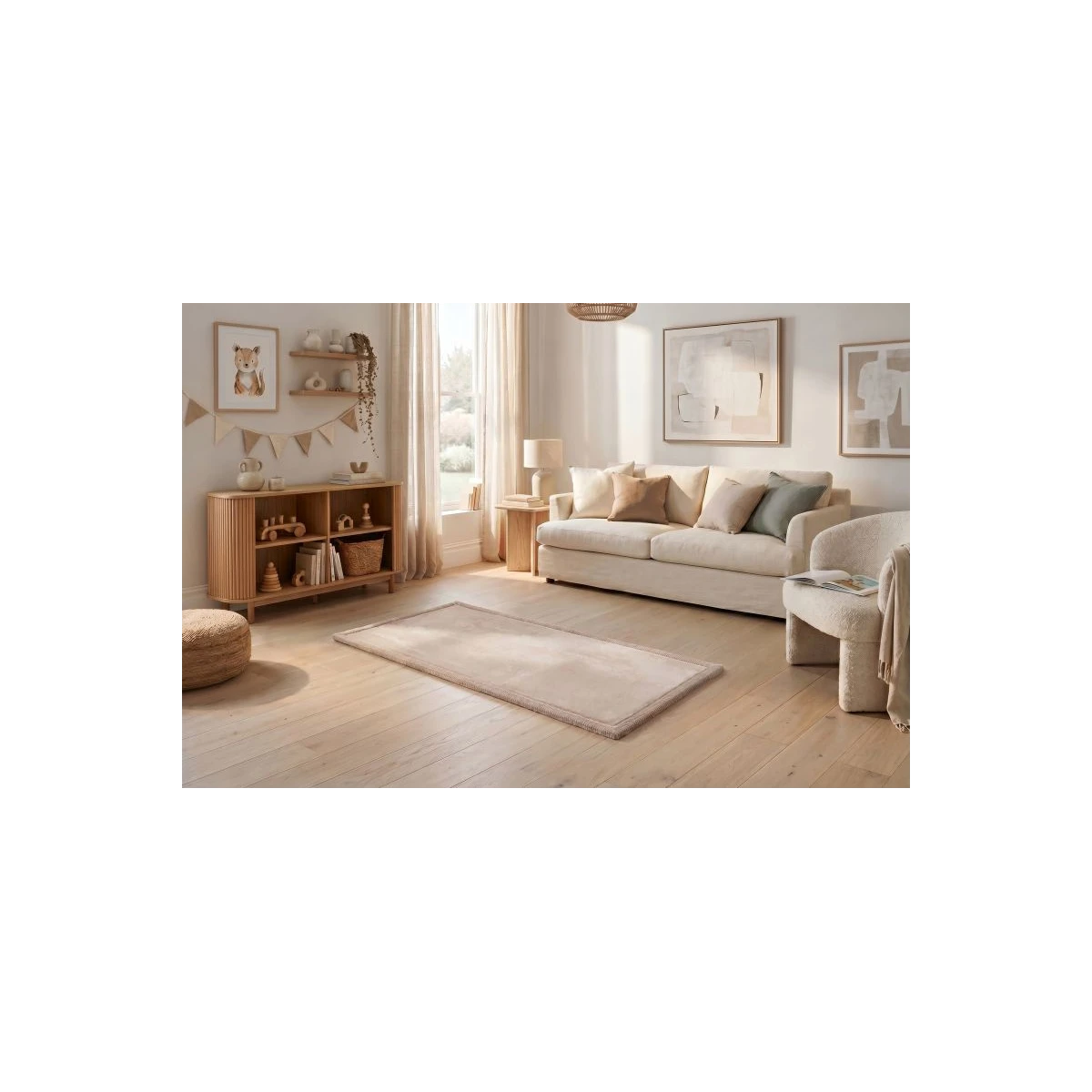 HAKUNA MATTE Mata piankowa dla dzieci Dywan do pokoju dziecięcego Coral Velvet z pianką memory 150 x 80 cm beżowy