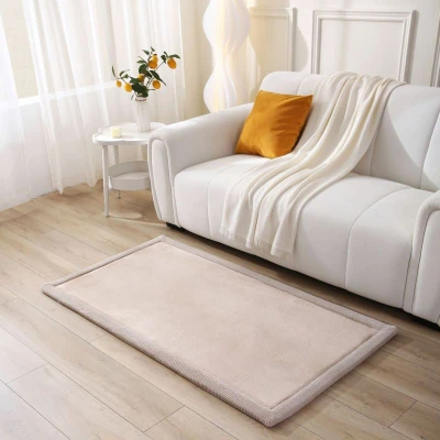 HAKUNA MATTE Mata piankowa dla dzieci Dywan do pokoju dziecięcego Coral Velvet z pianką memory 150 x 80 cm beżowy