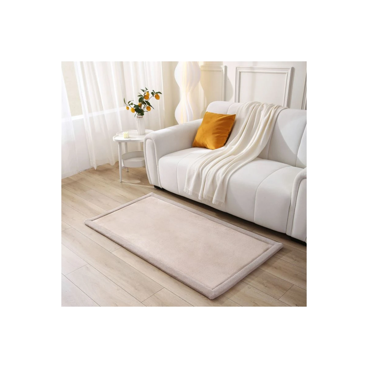 HAKUNA MATTE Mata piankowa dla dzieci Dywan do pokoju dziecięcego Coral Velvet z pianką memory 150 x 80 cm beżowy