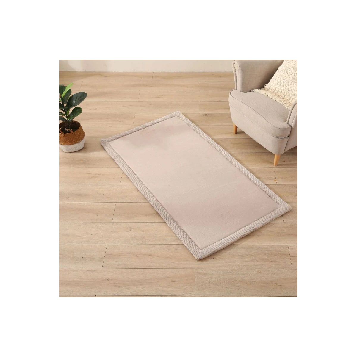 HAKUNA MATTE Mata piankowa dla dzieci Dywan do pokoju dziecięcego Coral Velvet z pianką memory 150 x 80 cm beżowy