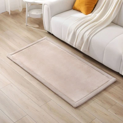 HAKUNA MATTE Mata piankowa dla dzieci Dywan do pokoju dziecięcego Coral Velvet z pianką memory 150 x 80 cm beżowy
