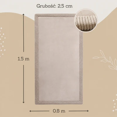 HAKUNA MATTE Mata piankowa dla dzieci Dywan do pokoju dziecięcego Coral Velvet z pianką memory 150 x 80 cm beżowy