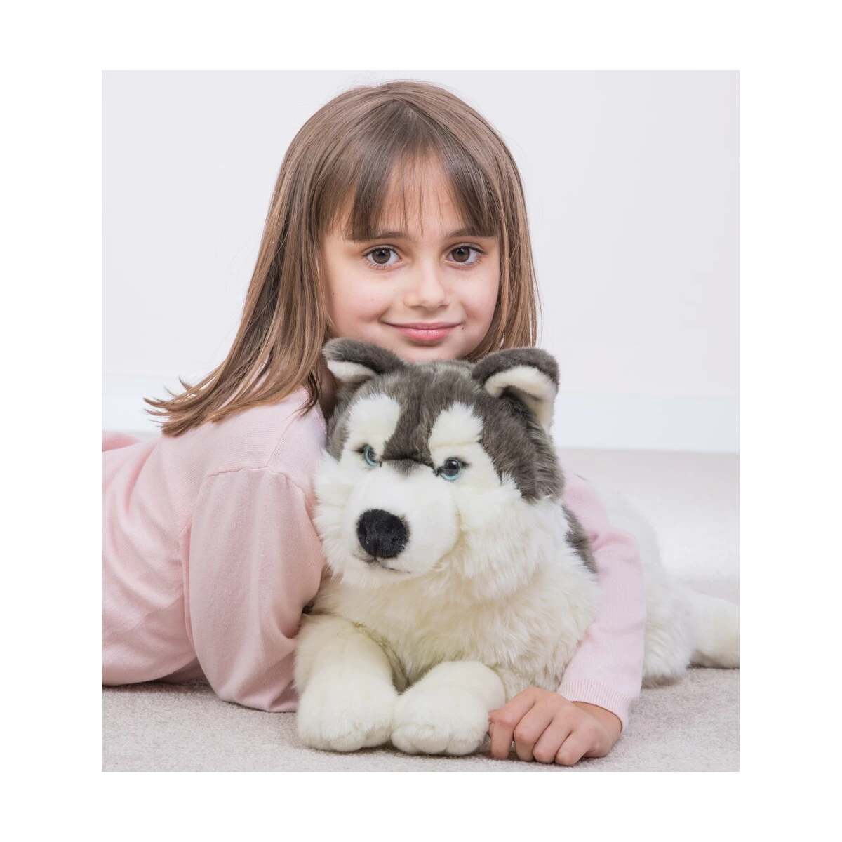 TEDDY HERMANN Maskotka Husky leżący 60 cm