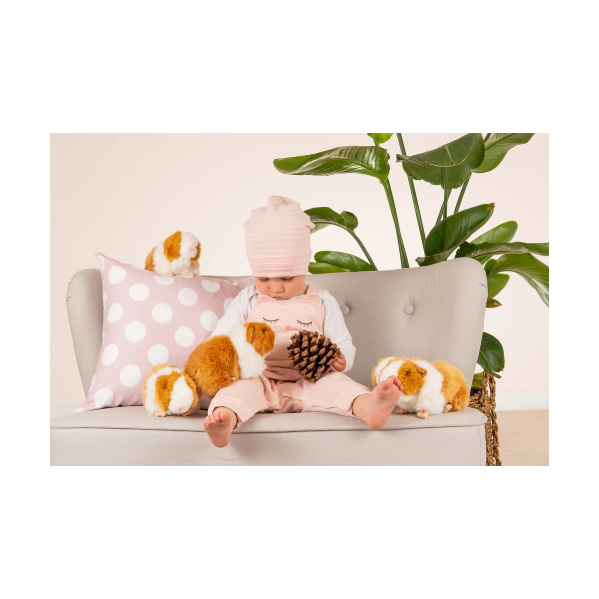 TEDDY HERMANN Świnka morska złoto-biała 20 cm maskotka dla dzieci