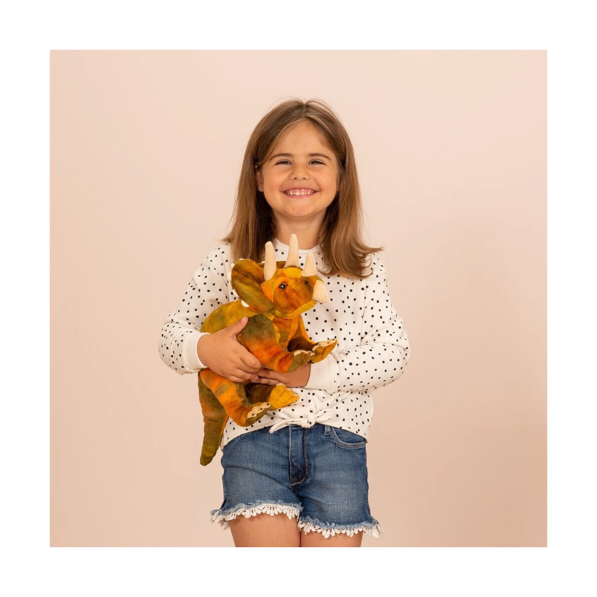 TEDDY HERMANN Maskotka Dinozaur Triceratops 42 cm