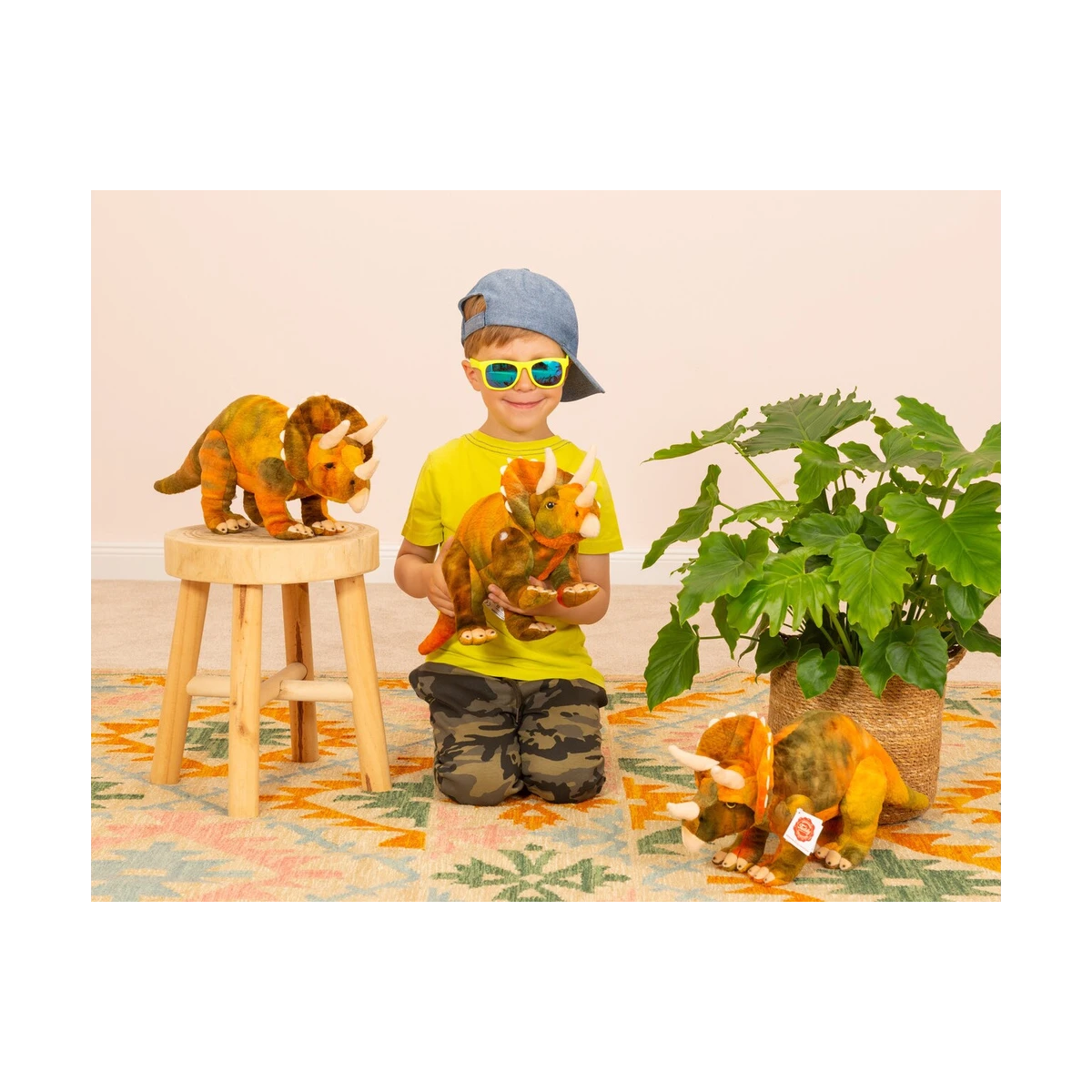 TEDDY HERMANN Maskotka Dinozaur Triceratops 42 cm