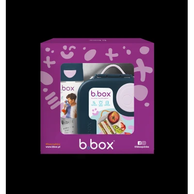 B.BOX Zestaw Mini Lunchbox + Butelka tritanowa ze słomką 450 ml Indigo Rose b.box