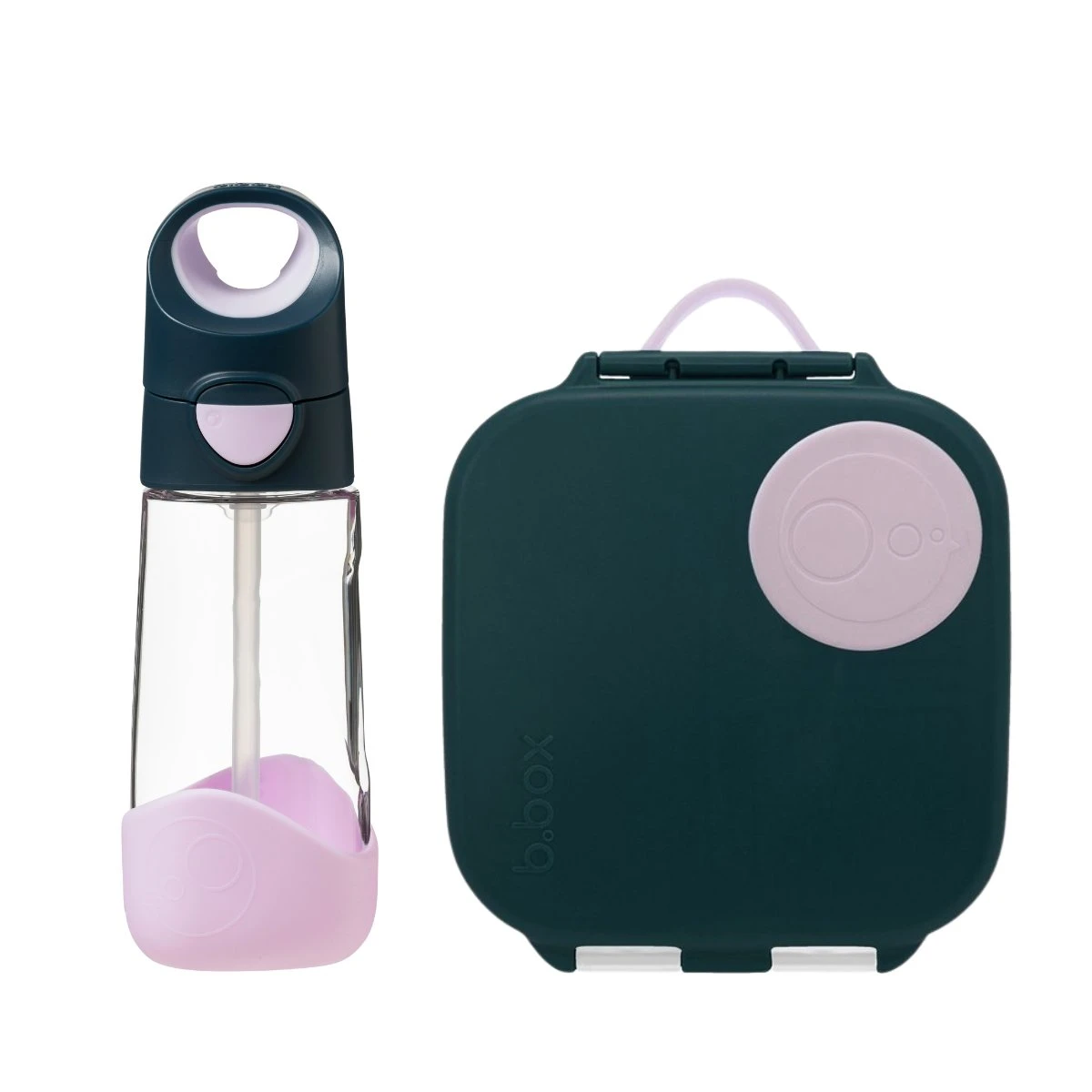 B.BOX Zestaw Mini Lunchbox + Butelka tritanowa ze słomką 450 ml Indigo Rose b.box