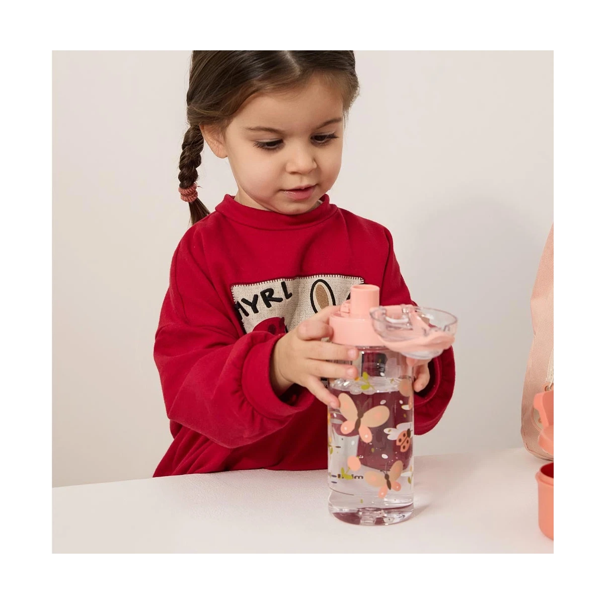 MINILAND Butelka junior na przycisk Dreamland 500ml Motyle