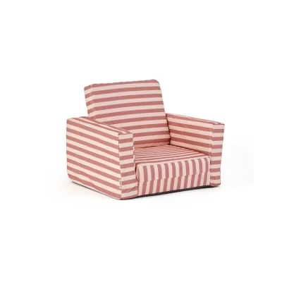 KID'S CONCEPT rozkładany fotel w paski clay pink