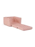 KID'S CONCEPT rozkładany fotel w paski clay pink