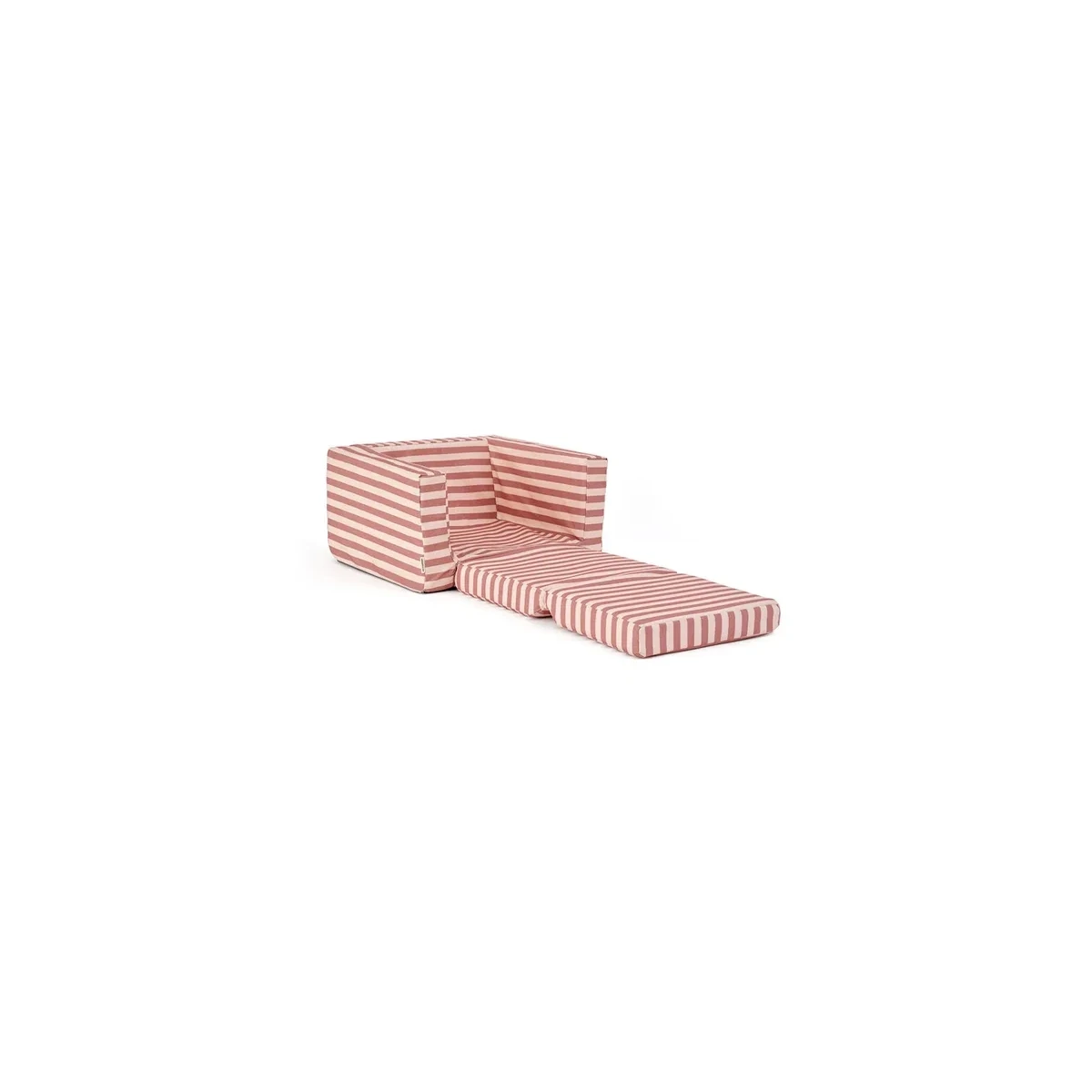 KID'S CONCEPT rozkładany fotel w paski clay pink