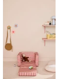 KID'S CONCEPT rozkładany fotel w paski clay pink