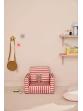 KID'S CONCEPT rozkładany fotel w paski clay pink
