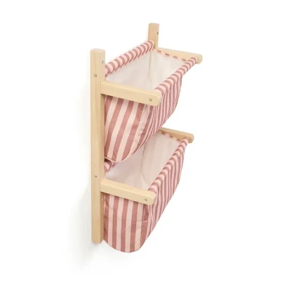 KID'S CONCEPT półka ścienna materiałowa w paski clay pink