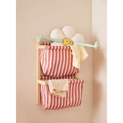 KID'S CONCEPT półka ścienna materiałowa w paski clay pink