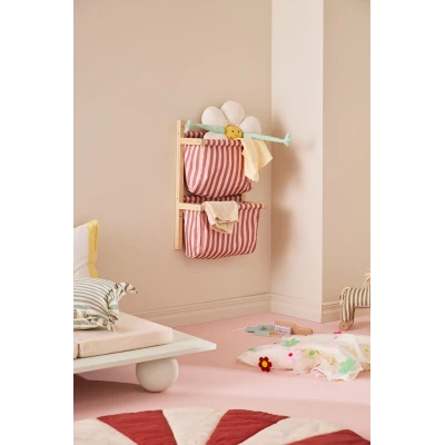 KID'S CONCEPT półka ścienna materiałowa w paski clay pink