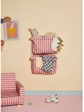 KID'S CONCEPT półka ścienna materiałowa w paski clay pink