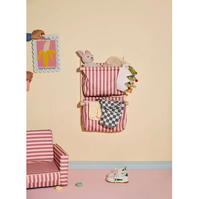 KID'S CONCEPT półka ścienna materiałowa w paski clay pink