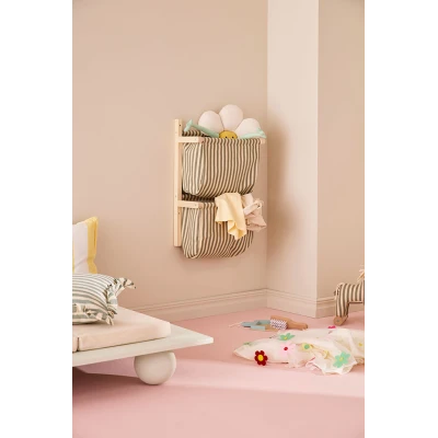KID'S CONCEPT półka ścienna materiałowa w paski zielona