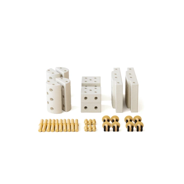 MODU Education set mały – kreatywne klocki rozwijające motorykę dużą sand grey / honey yellow