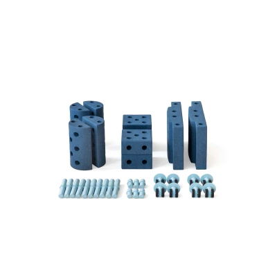 MODU Education set mały – kreatywne klocki rozwijające motorykę dużą deep blue / sky blue